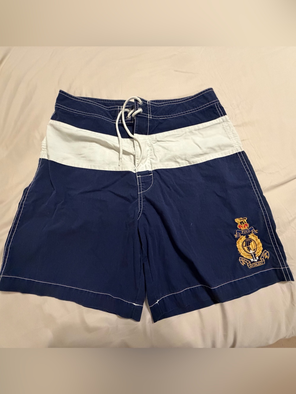 Ralph Lauren Navy and White Athletic Shorts